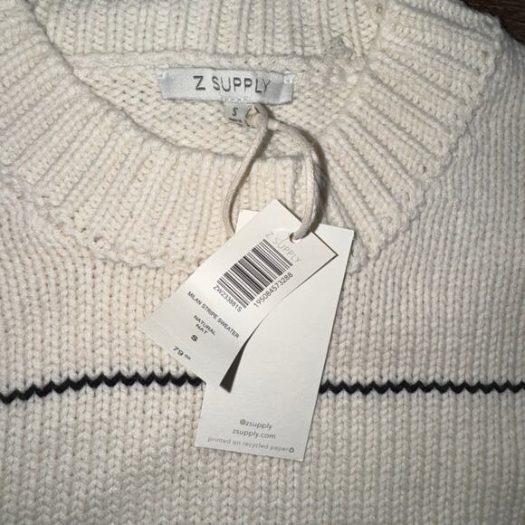 NWT Z Supply Women’s Milan Cropped Knit Striped Sweater Sz S - Picture 5 of 6